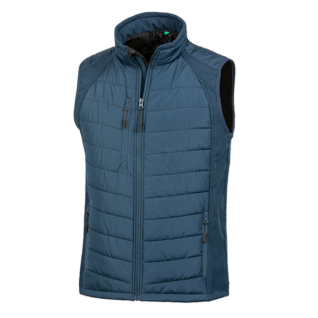 Navy-Navy - Front - Result Mens Black Compass Padded Soft Shell Gilet