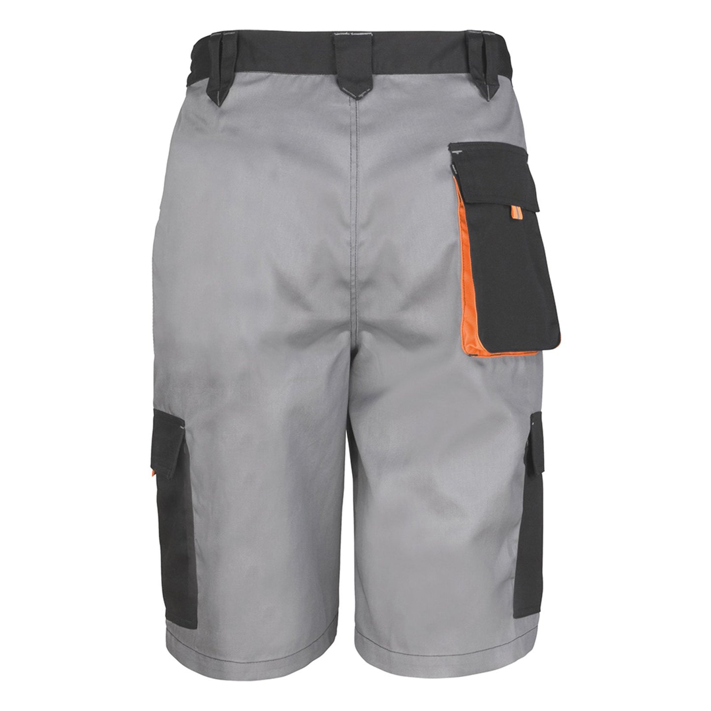 Grey-Black - Back - Result Work-Guard Mens Lite Shorts
