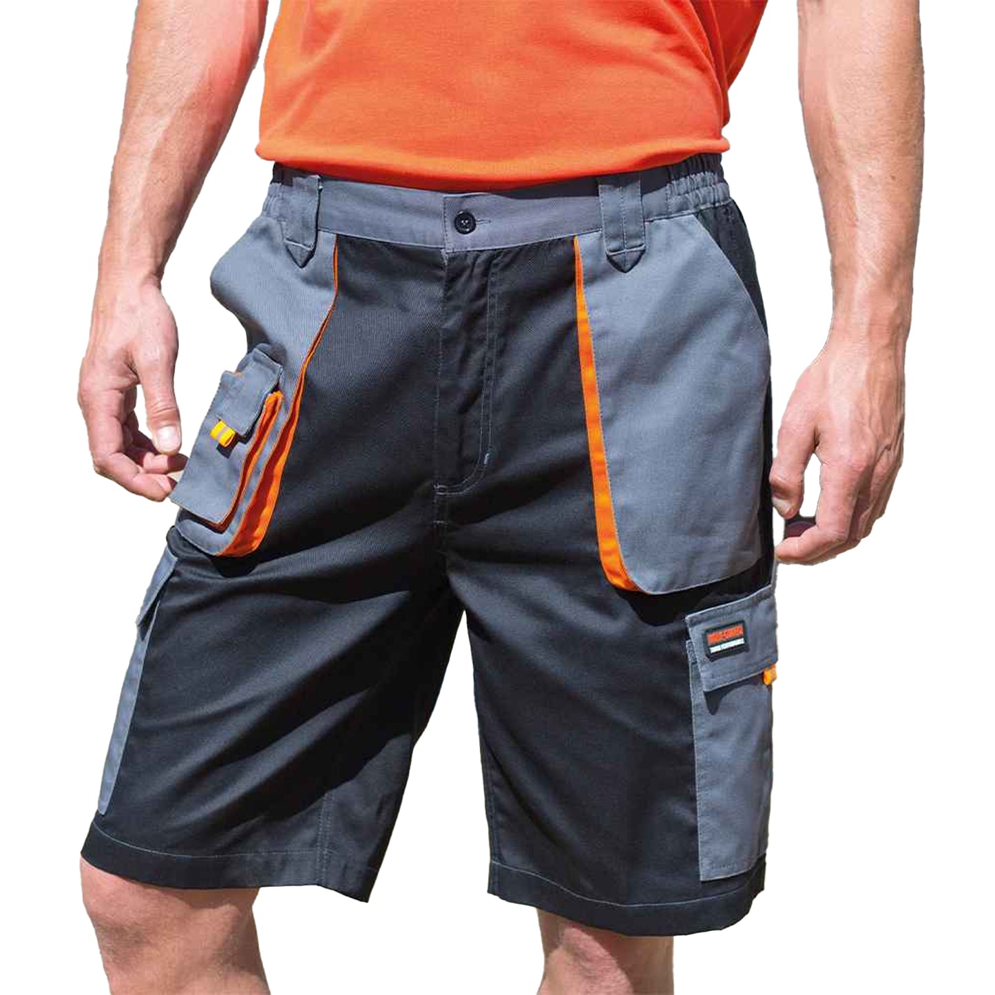 Black-Grey - Back - Result Work-Guard Mens Lite Shorts