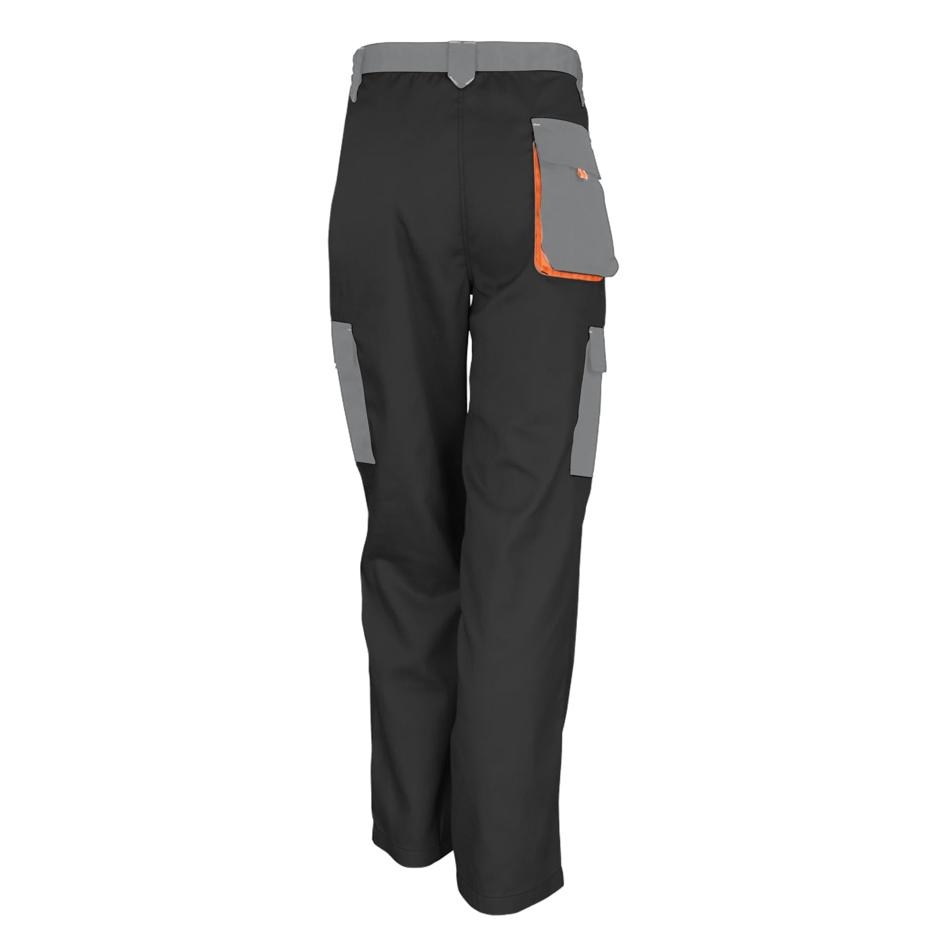Black-Grey - Back - Result Work-Guard Mens Lite Trousers