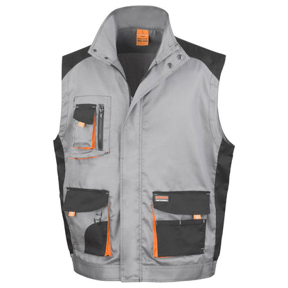 Grey-Black - Front - Result Work-Guard Mens Lite Gilet