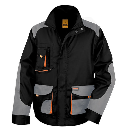 Black-Grey - Front - Result Work-Guard Mens Lite Jacket