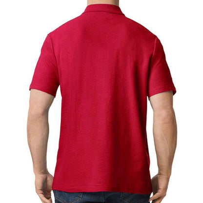 Cherry Red - Back - Gildan Mens SoftStyle Double Pique Polo Shirt
