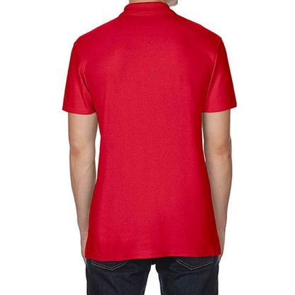 Red - Back - Gildan Mens SoftStyle Double Pique Polo Shirt