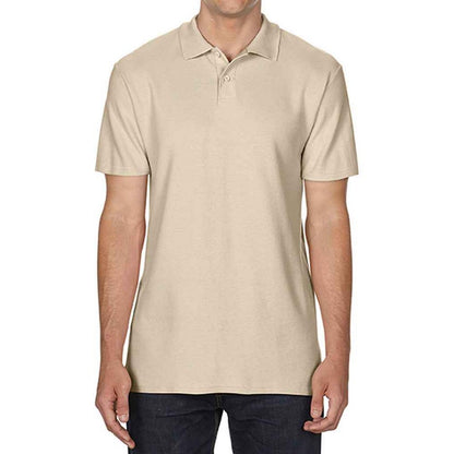Sand - Front - Gildan Mens SoftStyle Double Pique Polo Shirt