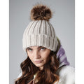 Oatmeal - Back - Beechfield Unisex Fur Pop Pom Chunky Beanie