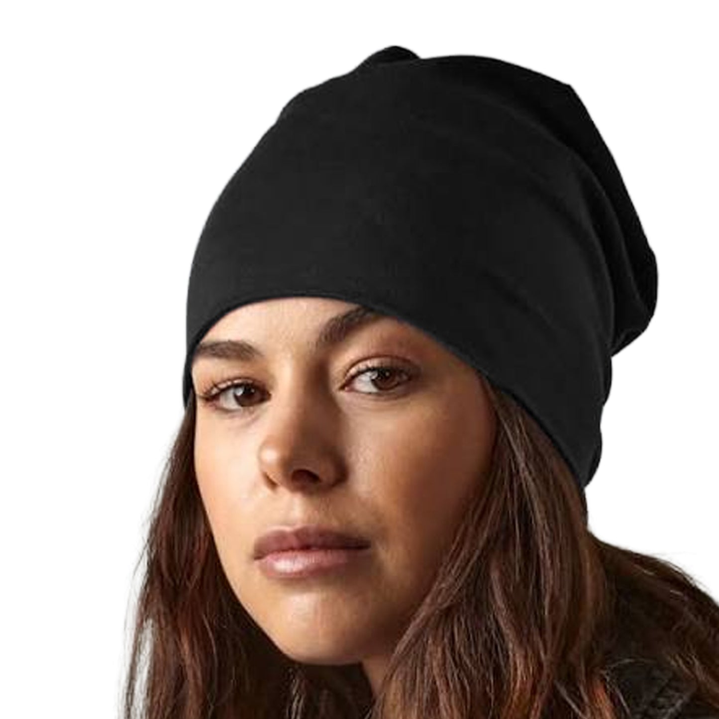 Black - Back - Beechfield Unisex Hemsedal Cotton Beanie
