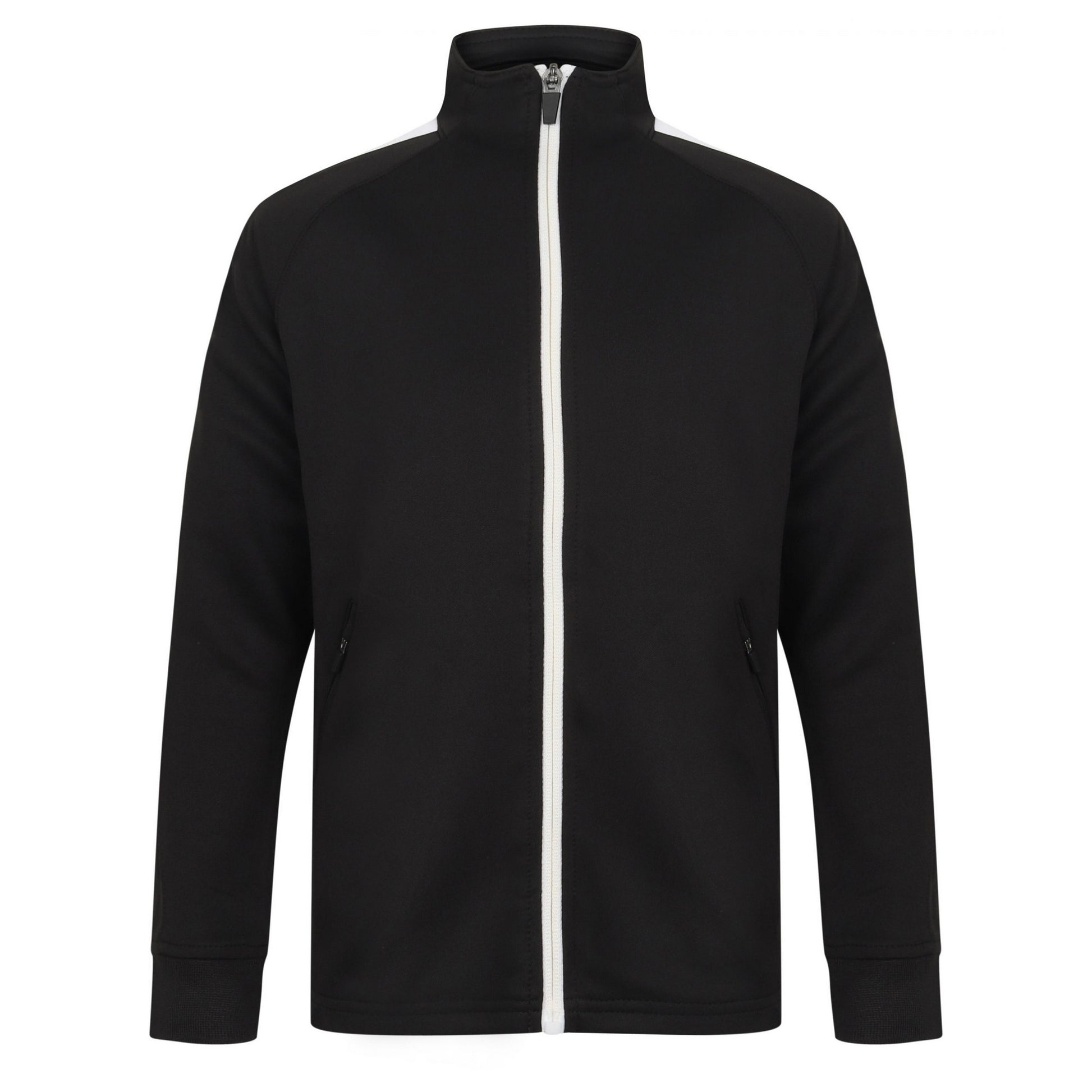 Black-White - Front - Finden And Hales Kids Knitted Tracksuit Top