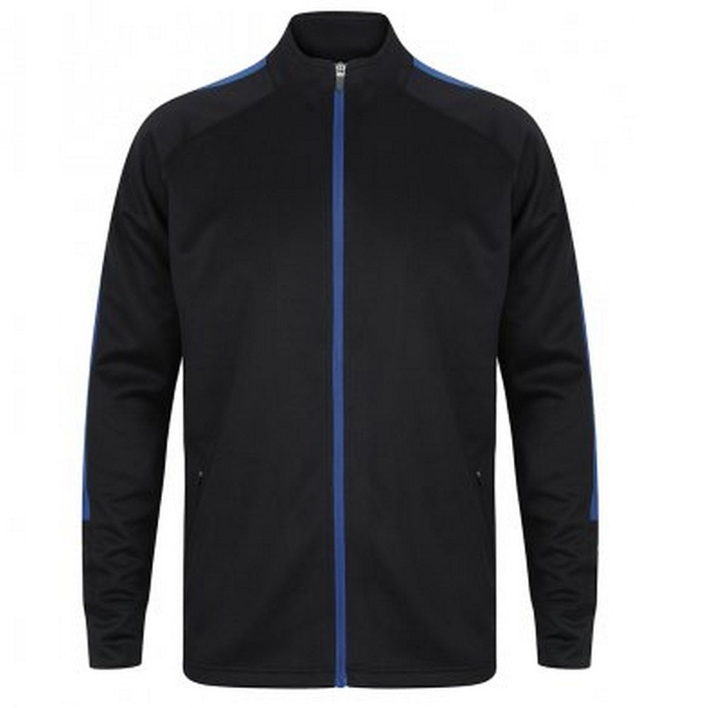 Navy-Royal Blue - Front - Finden And Hales Mens Knitted Tracksuit Top