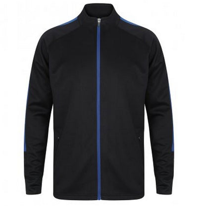 Navy-Royal Blue - Front - Finden And Hales Mens Knitted Tracksuit Top