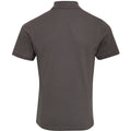 Dark Grey - Back - Premier Mens Coolchecker Plus Piqu Polo Shirt