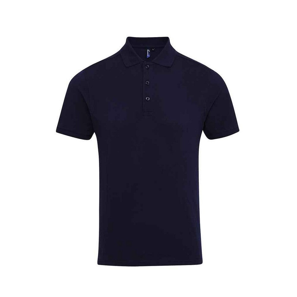 Navy - Front - Premier Mens Coolchecker Plus Piqu Polo Shirt