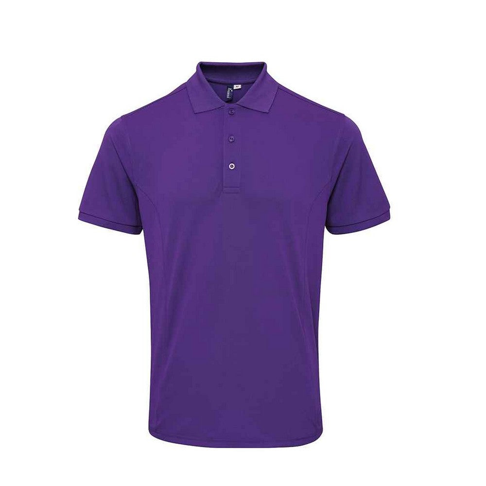 Purple - Front - Premier Mens Coolchecker Plus Piqu Polo Shirt