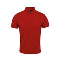 Red - Front - Premier Mens Coolchecker Plus Piqu Polo Shirt