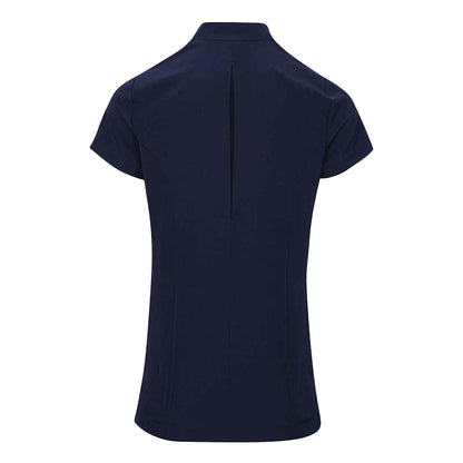 Navy - Back - Premier Womens-Ladies Blossom Short Sleeve Tunic