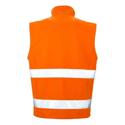 Fluorescent Orange-Black - Back - Result Adults Safe-Guard Printable Safety Soft Shell Gilet