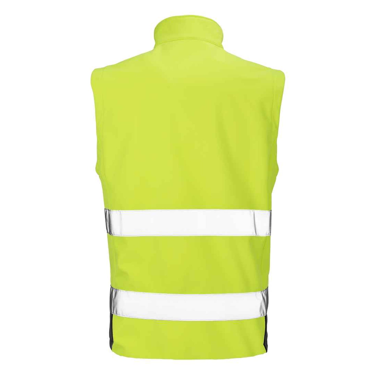 Fluorescent Yellow-Black - Back - Result Adults Safe-Guard Printable Safety Soft Shell Gilet
