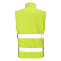 Fluorescent Yellow-Black - Back - Result Adults Safe-Guard Printable Safety Soft Shell Gilet