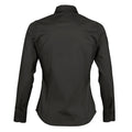 Black - Back - SOLS Womens-Ladies Eden Long Sleeve Fitted Work Shirt