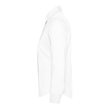 White - Side - SOLS Womens-Ladies Eden Long Sleeve Fitted Work Shirt