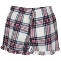 White-Pink - Back - SF Womens-Ladies Tartan Frill Shorts