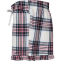 White-Pink - Side - SF Womens-Ladies Tartan Frill Shorts