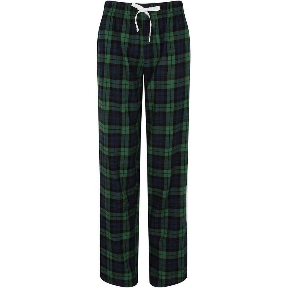 Navy-Green - Front - SF Womens-Ladies Tartan Lounge Pants