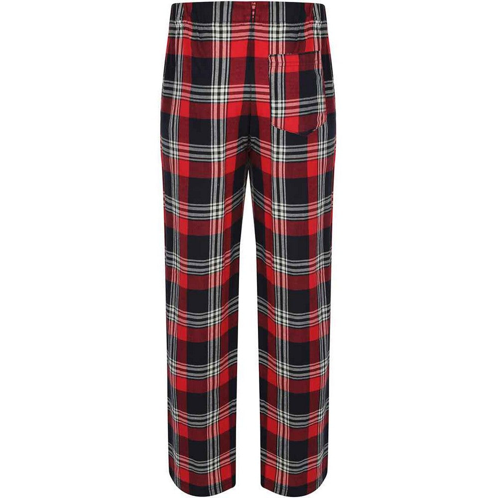 Red-Navy - Back - SF Mens Tartan Lounge Pants