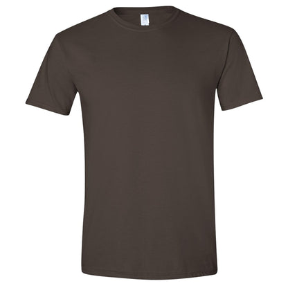 Dark Chocolate - Front - Gildan Mens SoftStyle Ringspun T-Shirt