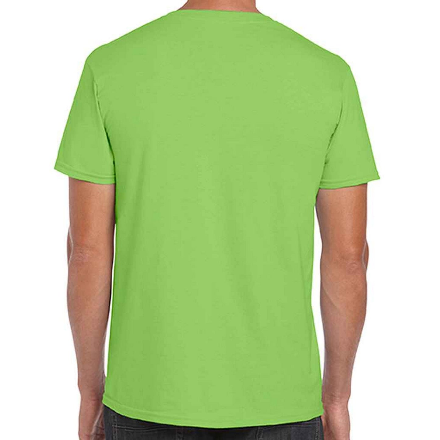 Lime Green - Back - Gildan Mens SoftStyle Ringspun T-Shirt