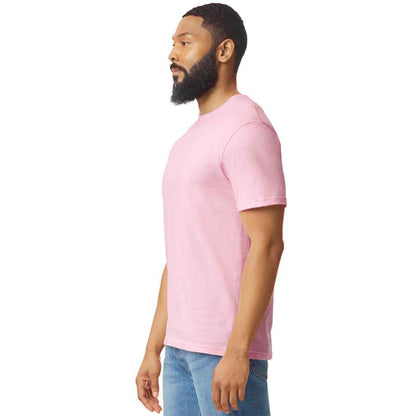 Light Pink - Side - Gildan Mens SoftStyle Ringspun T-Shirt