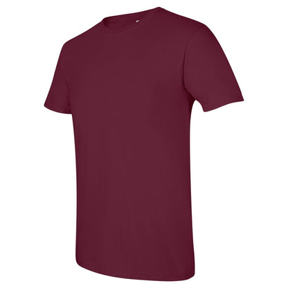 Maroon - Side - Gildan Mens SoftStyle Ringspun T-Shirt