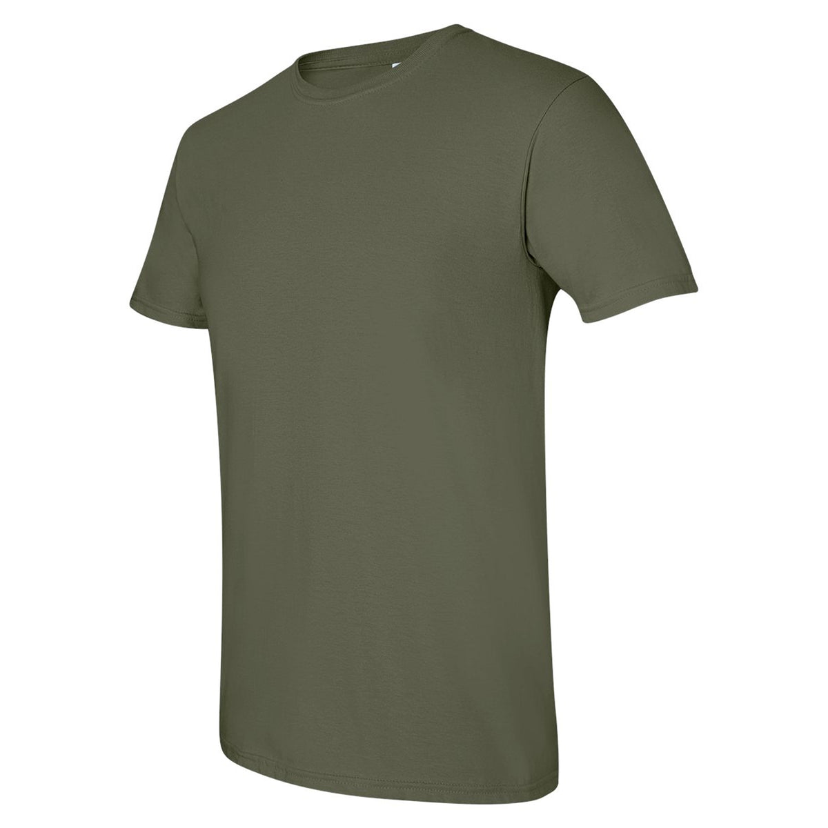 Military Green - Side - Gildan Mens SoftStyle Ringspun T-Shirt