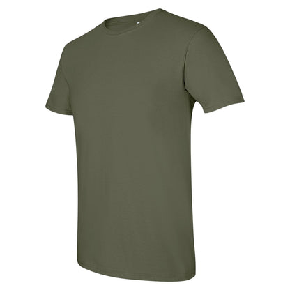 Military Green - Side - Gildan Mens SoftStyle Ringspun T-Shirt