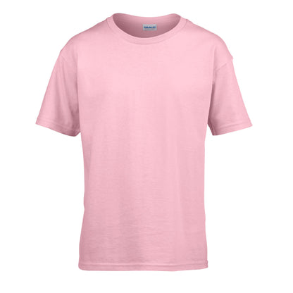 Light Pink - Front - Gildan Childens-Kids SoftStyle Ringspun T-Shirt