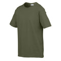 Military Green - Side - Gildan Childens-Kids SoftStyle Ringspun T-Shirt