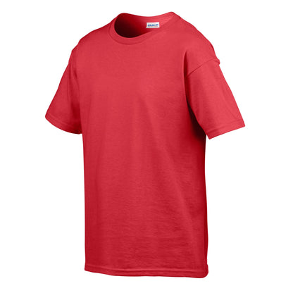 Red - Side - Gildan Childens-Kids SoftStyle Ringspun T-Shirt