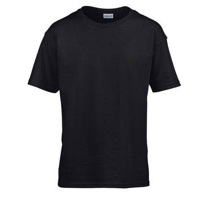 Black - Front - Gildan Childens-Kids SoftStyle Ringspun T-Shirt