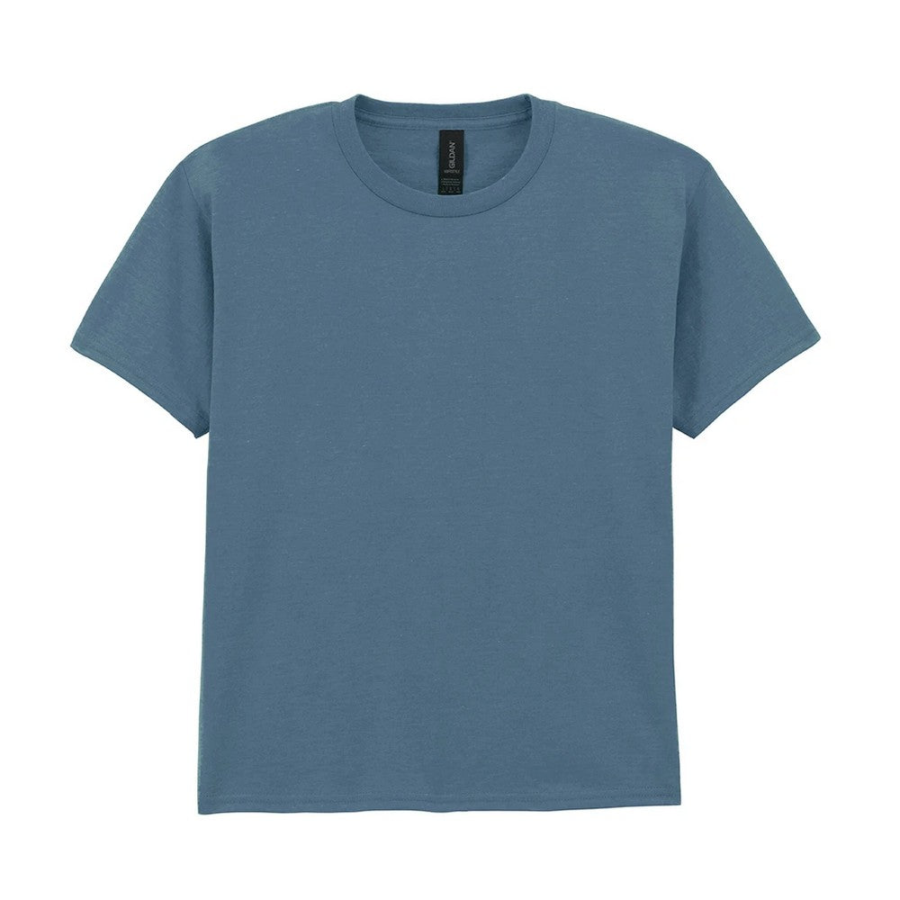 Indigo - Front - Gildan Childens-Kids SoftStyle Ringspun T-Shirt