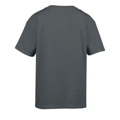 Charcoal - Back - Gildan Childens-Kids SoftStyle Ringspun T-Shirt