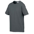 Charcoal - Side - Gildan Childens-Kids SoftStyle Ringspun T-Shirt