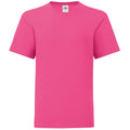 Fuchsia Pink - Front - Fruit Of The Loom Childrens-Kids Iconic T-Shirt