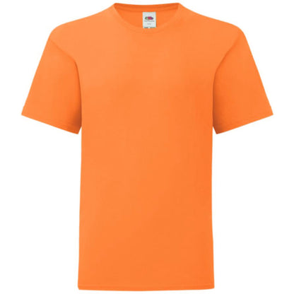 Orange - Side - Fruit Of The Loom Childrens-Kids Iconic T-Shirt