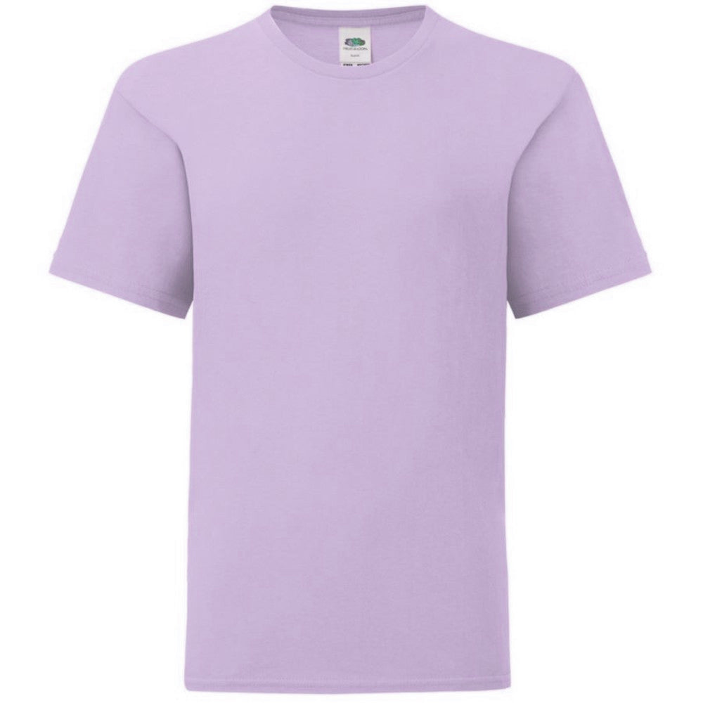 Soft Lavender - Side - Fruit Of The Loom Childrens-Kids Iconic T-Shirt