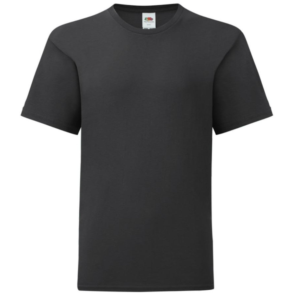 Black - Front - Fruit Of The Loom Childrens-Kids Iconic T-Shirt