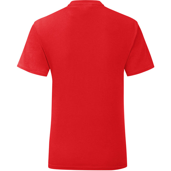 Red - Back - Fruit Of The Loom Mens Iconic T-Shirt