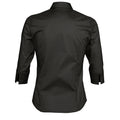 Black - Back - SOLS Womens-Ladies Effect 3-4 Sleeve Fitted Work Shirt