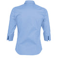 Bright Sky - Back - SOLS Womens-Ladies Effect 3-4 Sleeve Fitted Work Shirt
