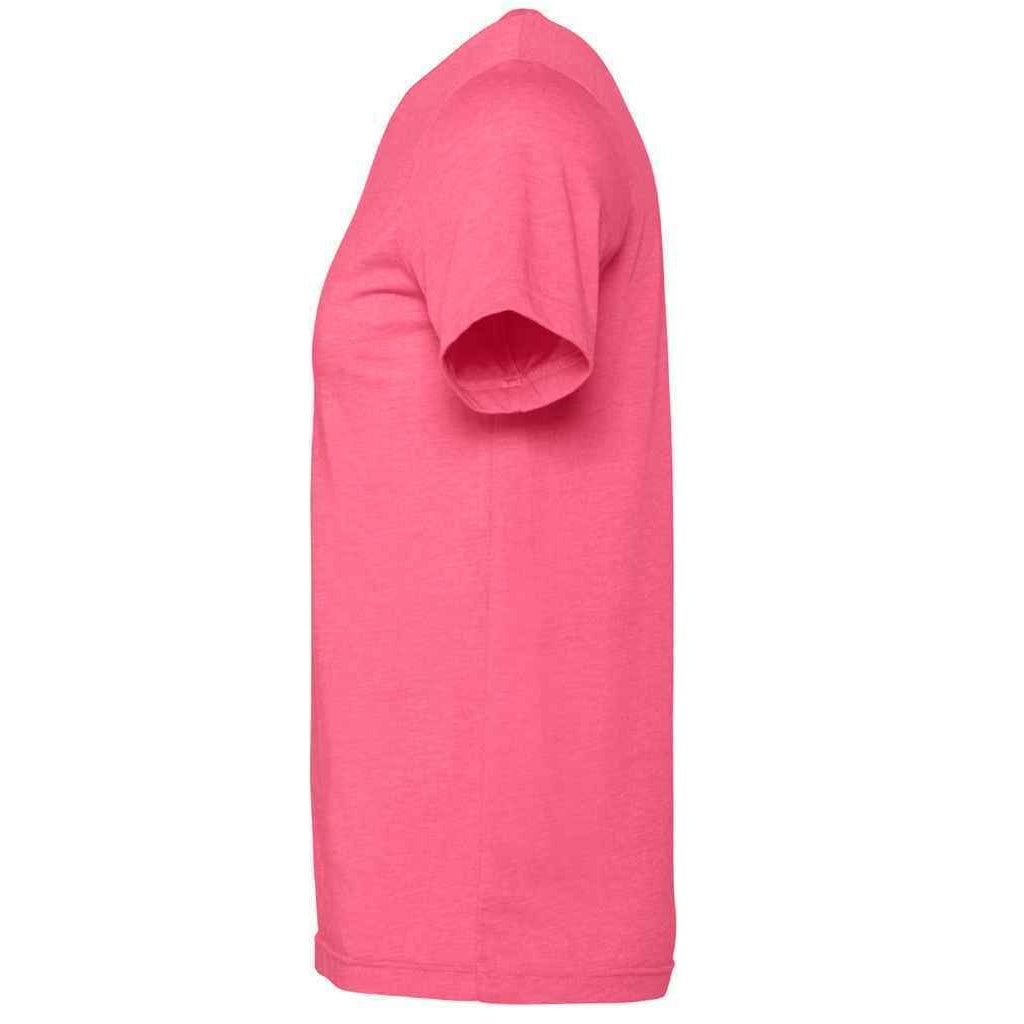 Pink Heather - Back - Bella + Canvas Adults Unisex Heather CVC T-Shirt
