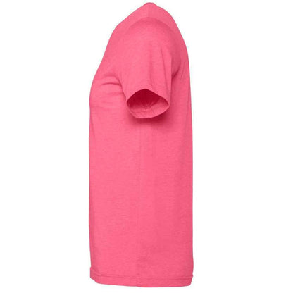 Pink Heather - Back - Bella + Canvas Adults Unisex Heather CVC T-Shirt